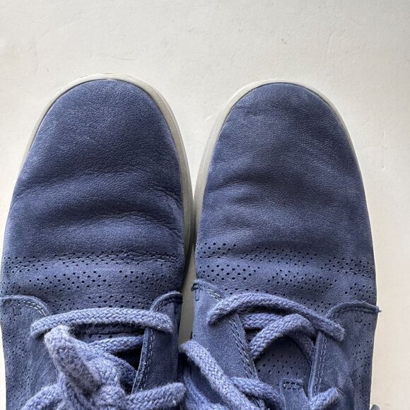 UGG Mens Larken Stripe Perf Blue Lace-Up Shoes Size 7 Suede Casual Sneakers - Picture 4 of 7